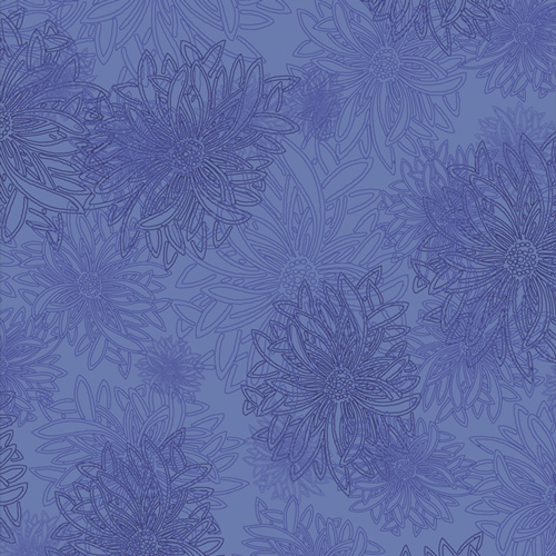 Blue floral quilting cotton fabric