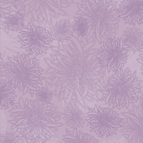 Violet floral quilting cotton fabric