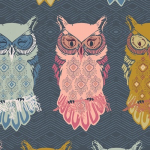 owls fabric, cute owls, quilting cotton