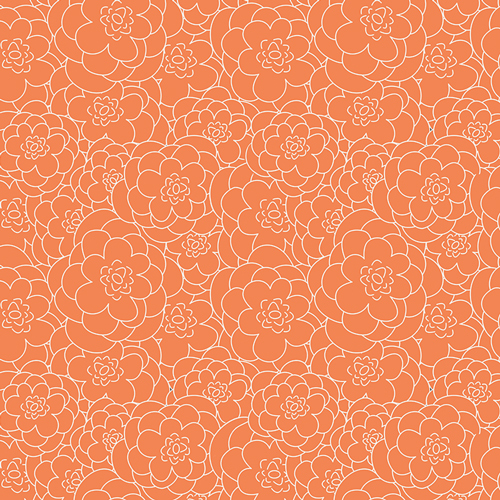 orange floral fabric