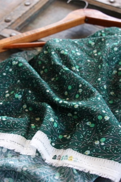Little Town Green Rayon Fabric