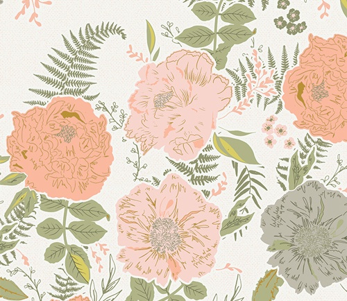Verdure Spruce from Gathered Collection by Bonnie Christine AGF Premium Cotton Fabric Sold by the Half Yard