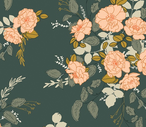 Floral Fabric Maybelle\u2019s Stitches from Her & History by Bonnie Christine for Art Gallery Fabrics HEH-52786 100% cotton