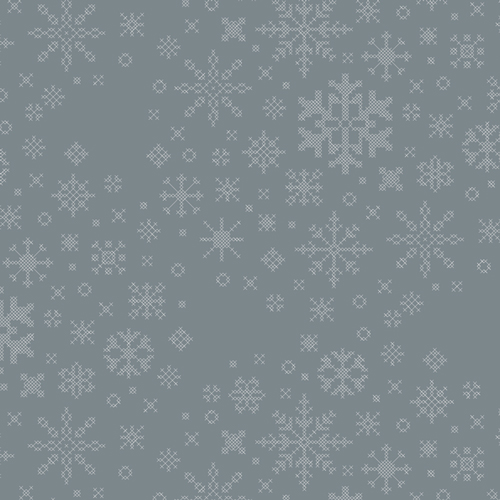 Snow Day Fabric Collection Gray Snowflakes Quilting Cotton