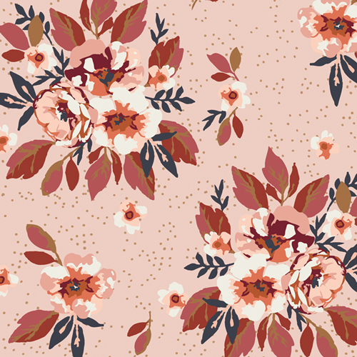 Homebody Fabric Collection Pink Flowers Quilting Cotton