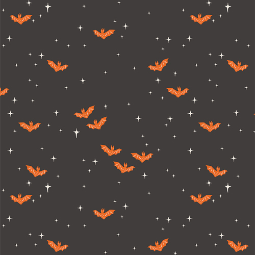 Orange Bats fabric