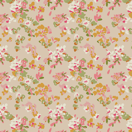 Ditsy flower in pink, yellow and green fabrics