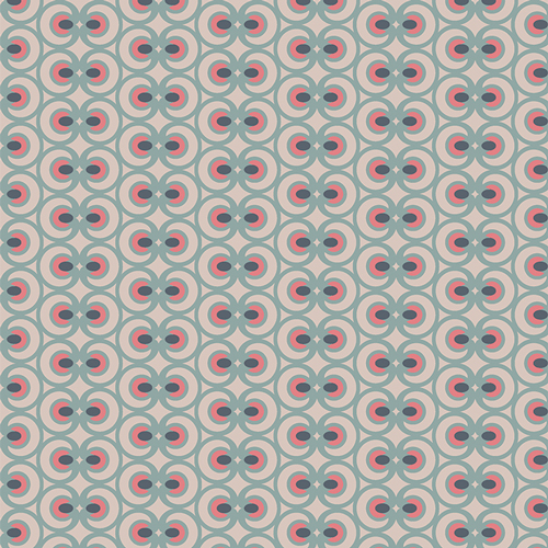 Blue circles with pink and cream fabric