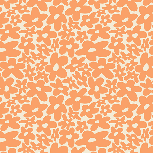 Retro Orange Flower Fabric