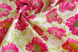 Big pink flower fabric for quilts